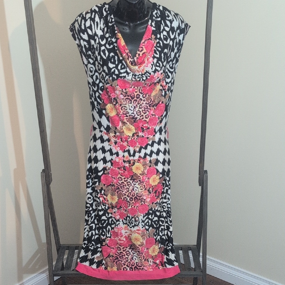 Femme | Floral Patterned Dress with Cowl Neck